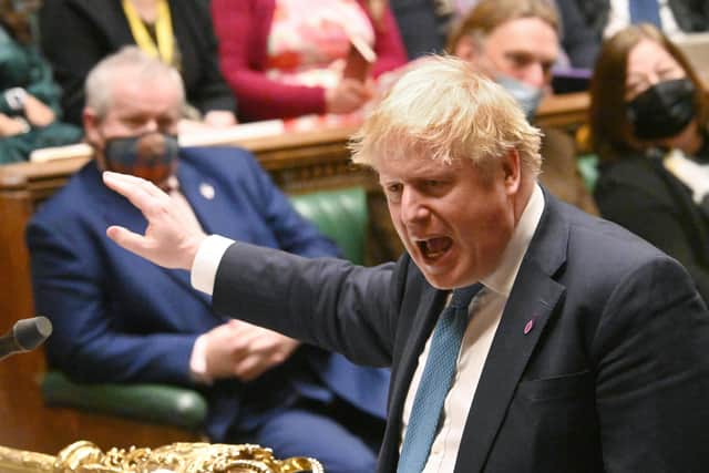 Boris Johnson speaking during Prime Minister's Questions in the House of Commons.Wednesday January 26, 2022.