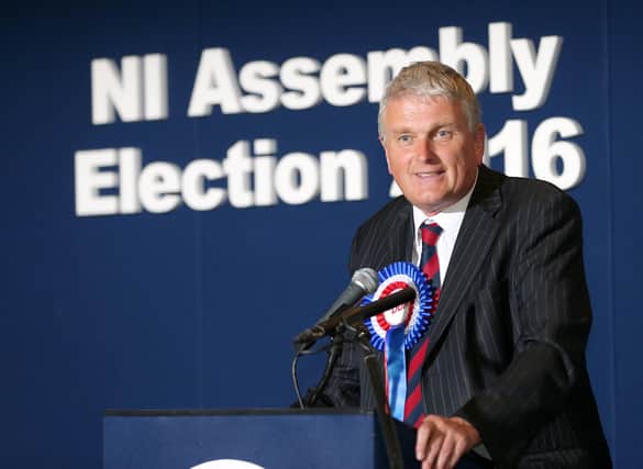 Jim Wells pictured in May 2016 after his re-election to the assembly for South Down