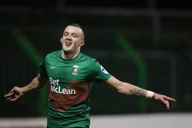 Michael O'Connor scored his first goal for Glentoran on Tuesday night