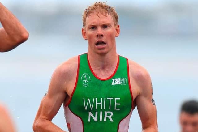 Russell White competing at the 2018 Commonwealth Games in Australia