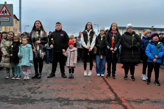 Family members take part in walking the route of the original Civil Rights march on Sunday morning, the 50th Anniversary of those who were shot dead and wounded on Bloody Sunday. Photo : George Sweeney, DER2205GS – 013