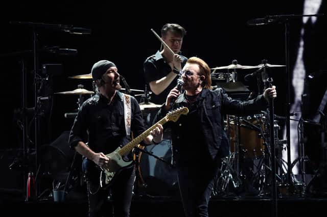 Bono and Edge on stage in 2019