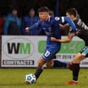 Oisin Smyth (left) on show for Dungannon Swifts. The Northern Ireland under 21 international has signed for Oxford United. Pic by PressEyeLtd.