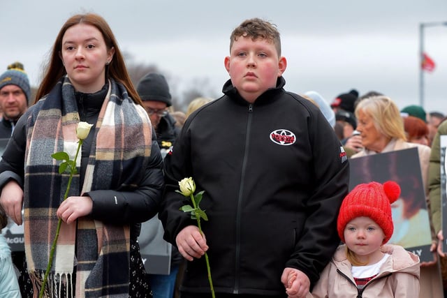 Young relatives take part in the Families Walk of Remembrance on Sunday morning, the 50th anniversary of Bloody Sunday. Photo: George Sweeney, DER2205GS – 002