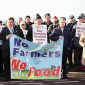 Farmers from across Northern Ireland protesting today to urge politicians to reject attempts to toughen up proposed climate change laws.

The Ulster Farmers Union and agri-food business groups are calling on Stormont's elected representatives to back proposed legislation that would seek to reduce net greenhouse gas emissions by 82% by 2050. Photo by Jonathan Porter // Press Eye