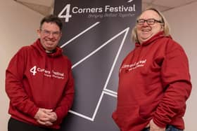 Fr Martin Magill, left, and Rev Steve Stockman, right, are leading the 4 Corners Festival across Belfast once again this year. They describe it as a hybrid sacred-secular featival which aims to build bridges across the city.