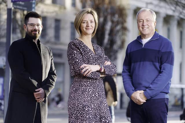 British Business Bank senior manager for NI Susan Nightingale with Tech Nation Investment Lead Gary Davidson and former director of funding at Catalyst, Alan Watts