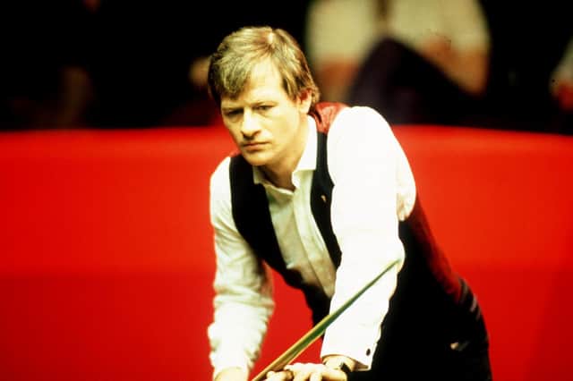 Alex Higgins at the World Snooker championships in 1987