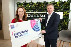 Kieran Harding, managing director of Business in the Community NI and Vicky Davies, chief executive of Danske Bank