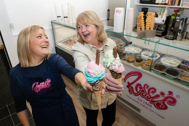Rossi’s owner, Anita McCann alongside the CEO of Townsend Enterprise Park, Margaret Patterson McMahon at the new shop in Yorkgate Shopping Centre, Belfast