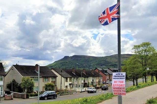 An anti protocol sign in Newtownabbey. The UUP is right to say that the DUP should never have accepted a regulatory border in the Irish Sea but these things happened and cannot be undone