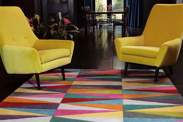 Funk Triangles carpeting, from £295.01, The Rug Retailer.