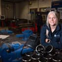 Shannon Cartin, now a female lecturer in fabrication and welding