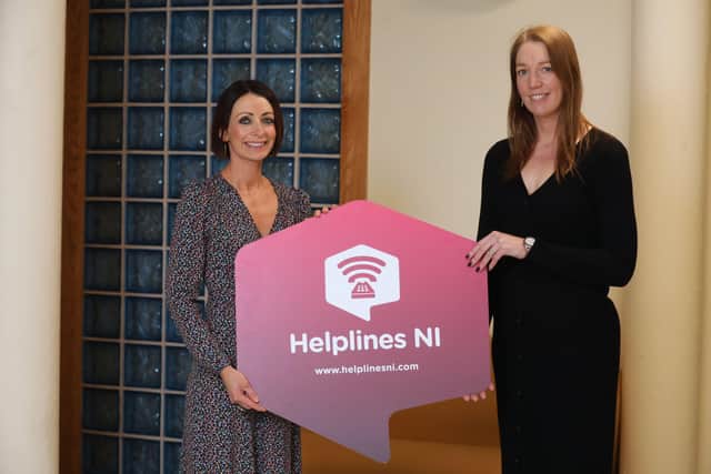 Clodagh Crowe, chair at Helplines NI and head of operations and strategic development at Rural Support and Claire O'Prey, vice chair at Helplines NI and team leader at Lifeline