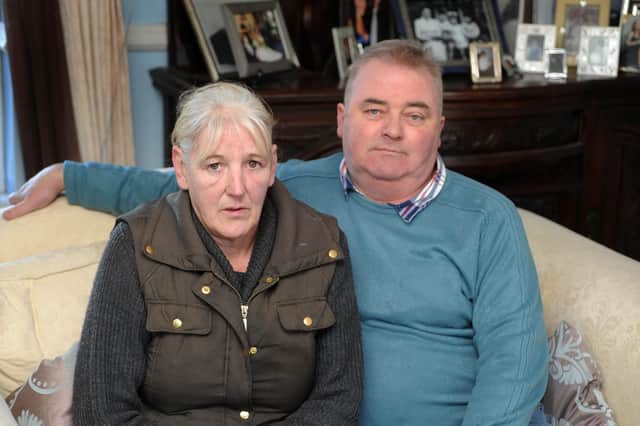 Helen McKendry, daughter of Jean McConville, with husband Seamus McKendry Picture: Colm Lenaghan/Pacemaker