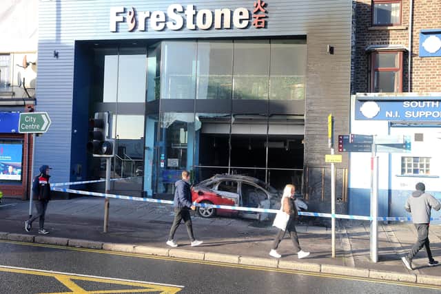 Police are appealing for information following an arson incident in south Belfast. Photo by Pacemaker Press