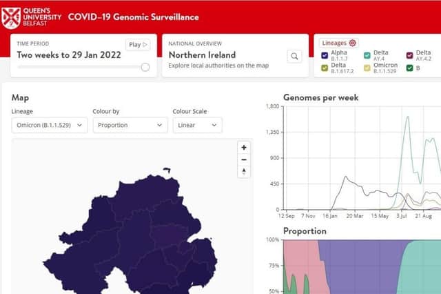 Dashboard maps incidence of Delta and Omicron variants as cases emerge across the province. The analytic programme was launched this week by experts at Queen's University Belfast and the Public Health Agency