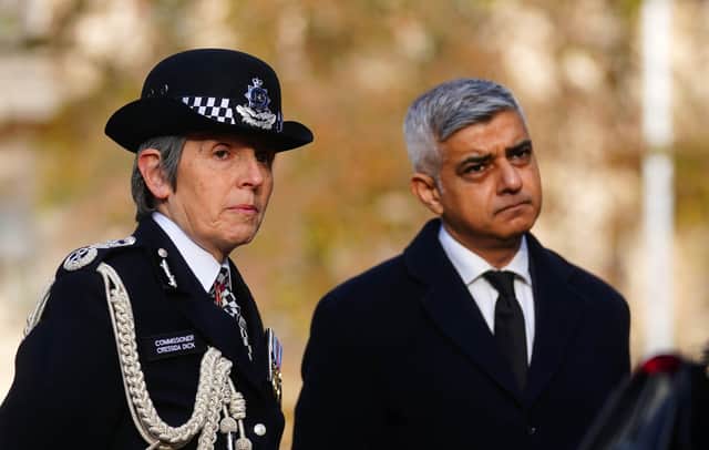 Dame Cressida Dick with Mayor of London Sadiq Khan last November