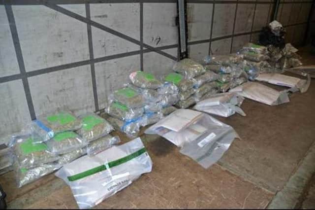 £1.8 million worth of cocaine and cannabis seized in the Belfast harbour area. Picture: PSNI
