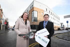 Barclays director Joanna McArdle and Triangle Housing’s director of Finance Alan Crilly