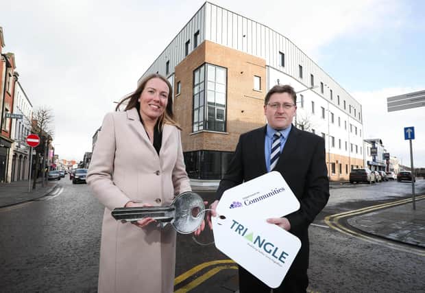 Barclays director Joanna McArdle and Triangle Housing’s director of Finance Alan Crilly
