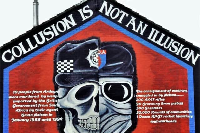A republican mural, one of several alleging 'collusion' between police and loyalists