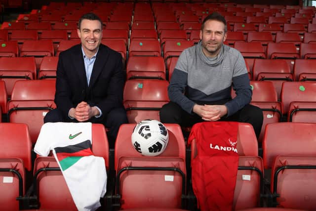 Neil McCabe, director at Whiterock Finance and Chris Morgan, managing director at Club Sport NI