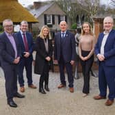 Martin Agnew, joint managing director of Henderson Group with Alan Abraham and Charlene McGonagle from Henderson Wholesale, Gary Reid and his daughter Holly Reid and logistics director, Pat McGarry