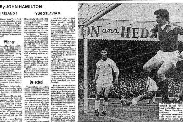 Brian Hamilton scores the only goal at Windsor Park as Northern Ireland celebrate return to Windsor Park with a win against Yugoslavia