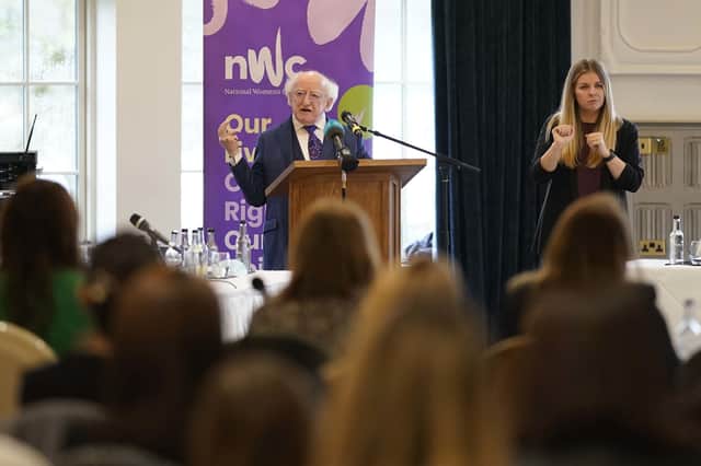 President Higgins in Enniskillen on Thursday where he lectured Northern Ireland on integrated education, despite being head of state of a society in which the Catholic Church still plays a major role in education