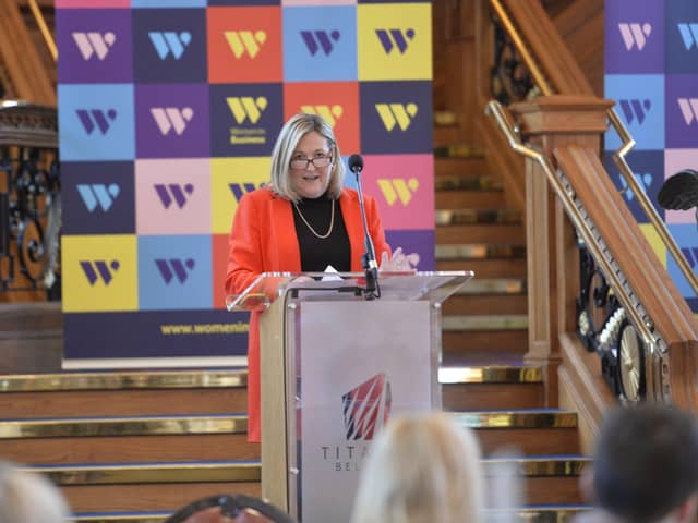 WIB NI chief executive Roseann Kelly at 2019's Women in Tech Conference, the catalyst for the inaugural Women in Tech Awards