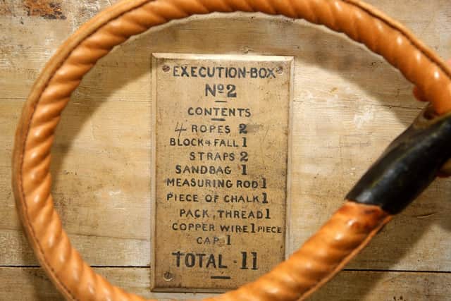 The Hangman's Noose in the execution cell in Crumlin Road jail in Belfast which opened to the public in June 2008. The jail had been home to some of Northern Ireland's most notorious killers and was the scene of many hangings before capital punishment was abandoned. Picture: Alan Lewis - Photopress Belfast/News Letter archives