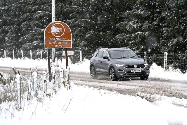Heavy snow  in Northern Ireland as storm Eunice batters the County Antrim hills .
Picture Stephen Hamilton/Presseye