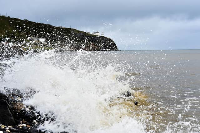 Waves crash against the coast in Whitehead yesterday in Co Antrim, but Northern Ireland again missed the worst of a storm. Picture by Arthur Allison/Pacemaker Press