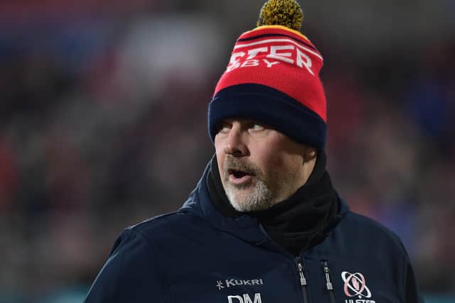 BELFAST, NORTHERN IRELAND - JANUARY 22: Ulster head coach Dan McFarland during the Heineken Champions Cup match between Ulster Rugby and ASM Clermont Auvergne at Kingspan Stadium on January 22, 2022 in Belfast, Northern Ireland. (Photo by Charles McQuillan/Getty Images)