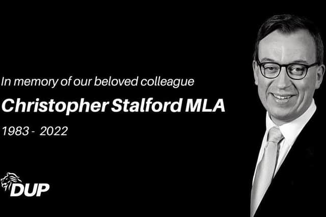 DUP tribute to Christopher Stalford
