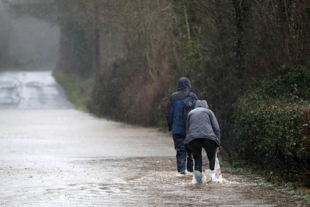 The Moyola River at Tobermore burst its banks on Sunday Morning, flooding the Clooney Road and Island Road, making them impassable.