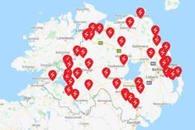 The NIE map shows that the storm affected homes right across Northern Ireland