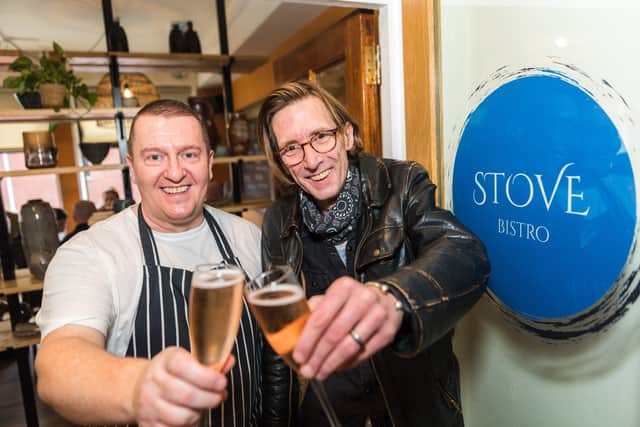 Simon McCance with Simon Toye, joint owners at Stove Bistro, Belfast