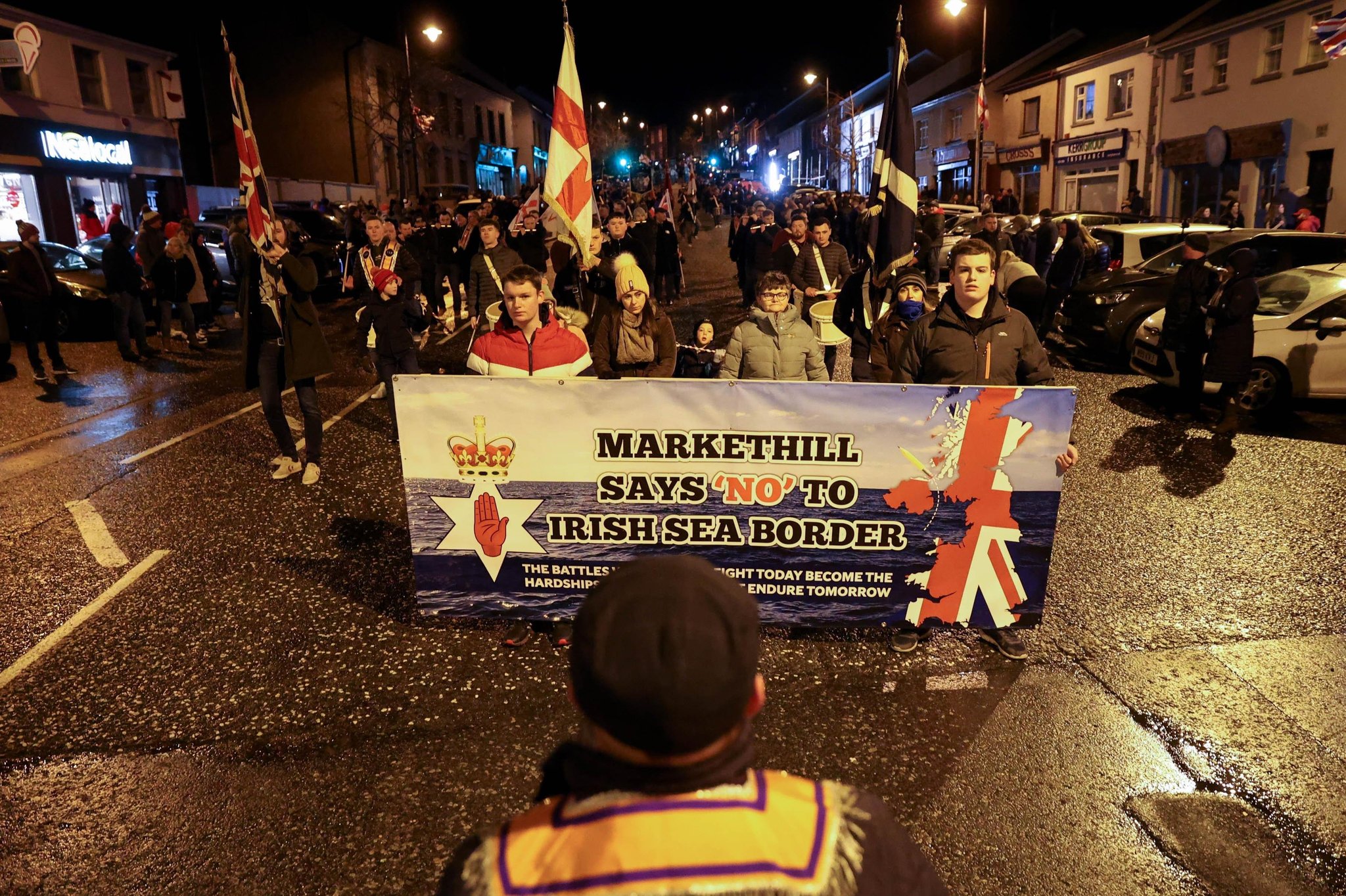 Northern Ireland Protocol protest in Crossgar called off as mark of respect to Christopher Stalford but Portadown goes ahead