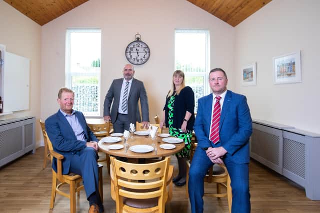 Peter Graham and Liam Lavery, owners, Bardan with Louise Harte, registered manager, Bardan Cottage and Conor McGivern, business manager at Danske Bank