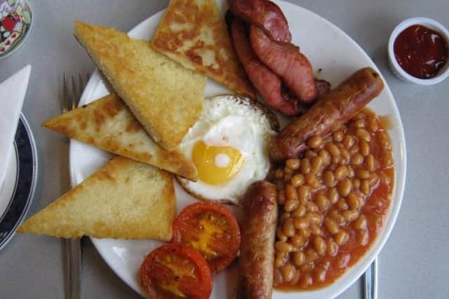 Full Ulster fry at The Pit Stop Cafe, Bangor is reasonably priced at around just £5