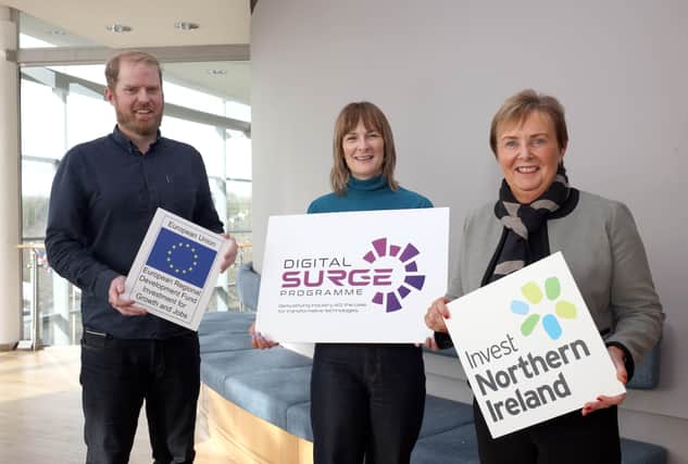 Martin Naughton, consortium lead mentor, Gillian Colan-O'Leary, consortium project lead and Jacqui Dixon BSc MBA, chief executive of Antrim and Newtownabbey Borough Council