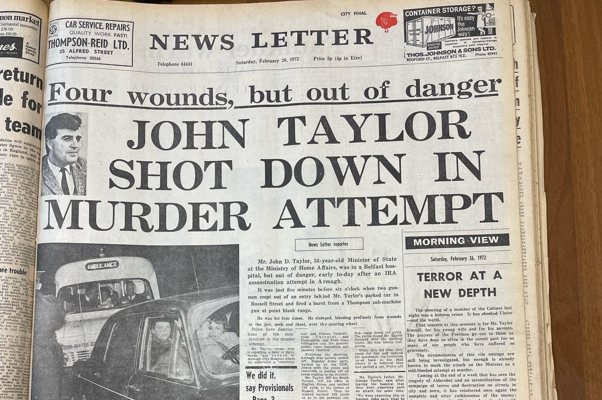 It is fifty years since UUP man John Taylor was shot and injured by the IRA