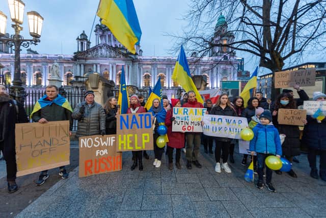 A special vigil calling for peace and solidarity with the people of Ukraine takes place at Belfast City Hall on Friday evening.
