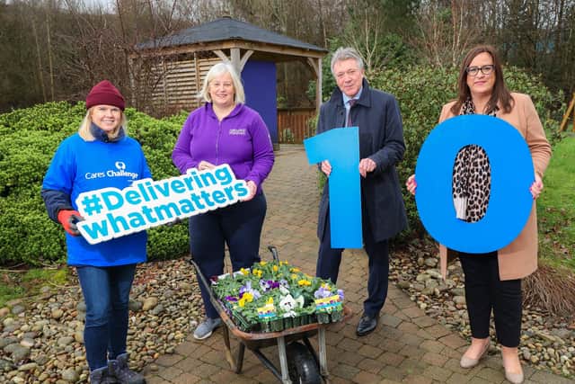Pictured at the NI Children’s Hospice Cares Challenge are NI Water chief executive, Sara Venning, Heather Weir, CEO Northern Ireland Hospice, Kieran Harkin, managing director of Business in the Community and Mary McCall, director of Commercial Brand Development, Northern Ireland Hospice