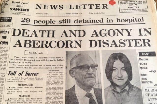 The first News Letter edition following the Abercorn atrocity in March 1972