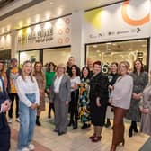 The Mayor Alderman Graham Warke pictured with designers makers, as he offically opened the RE:Imagine pop up shop on Level 3 in Foyleside Shopping Centre