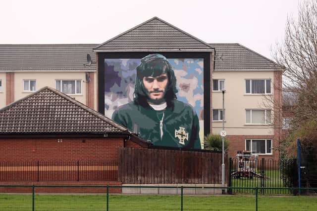 New mural to Manchester United and Northern Ireland international legend George Best in the Cregagh estate, east Belfast.

Picture by Jonathan Porter/PressEye