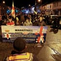 Thousands attend a parade and protest in the Co Armagh village of Markethill, against the NI Protocol on 18 February. 

Picture: PressEye